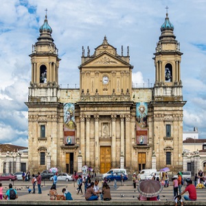 Guatemala City Metropolitan Cathedral at Plaza de la Constitucion ...